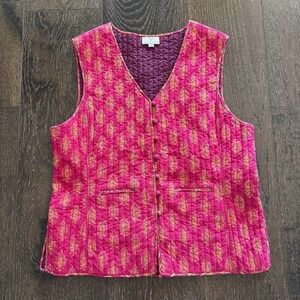 Anokhi‎  Quilted Vest Sz S Lining 100% Cotton Boho Cottagecore